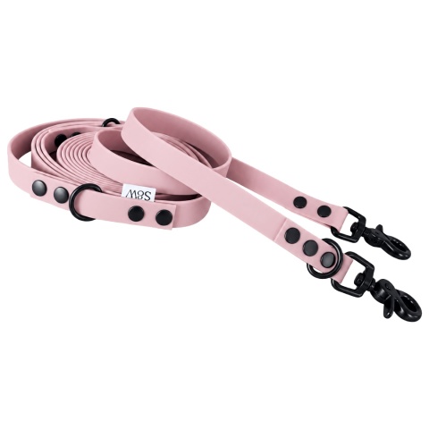 Smycz przepinana wodoodporna dla psa "hands free" TPU – różowa, Creamy Pink